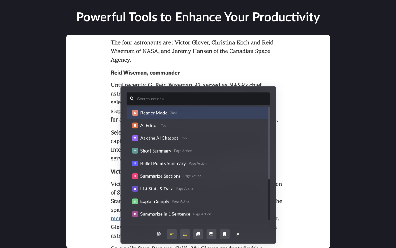 Aginsi - AI Summarizer & Research Toolbar截图1