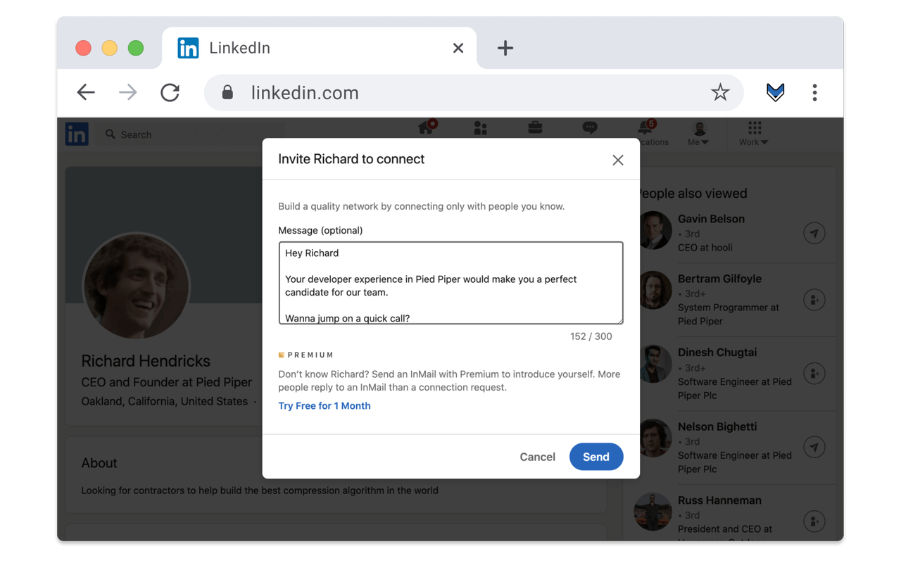 Hirefox - Send faster LinkedIn messages截图1