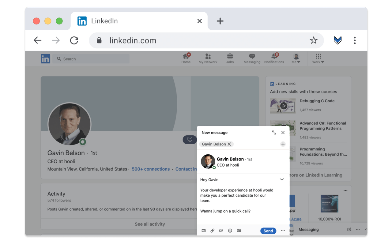 Hirefox - Send faster LinkedIn messages截图2