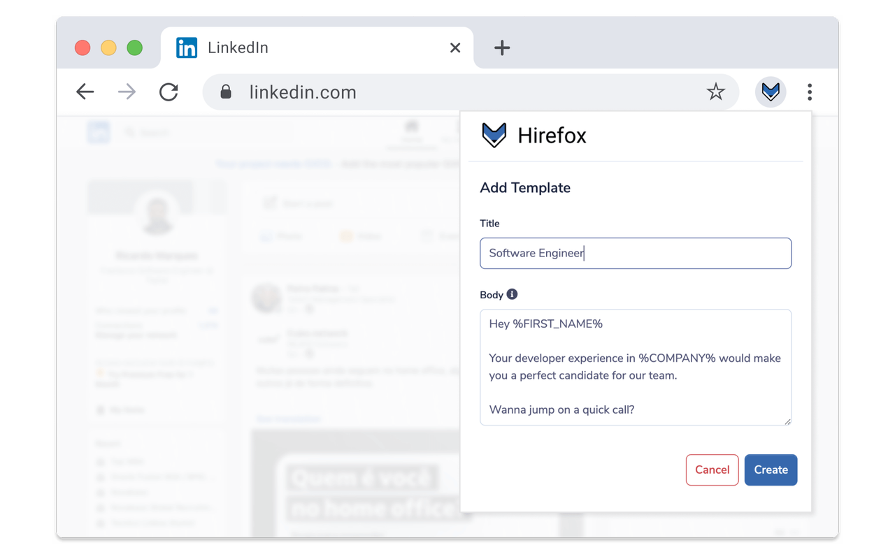 Hirefox - Send faster LinkedIn messages截图3