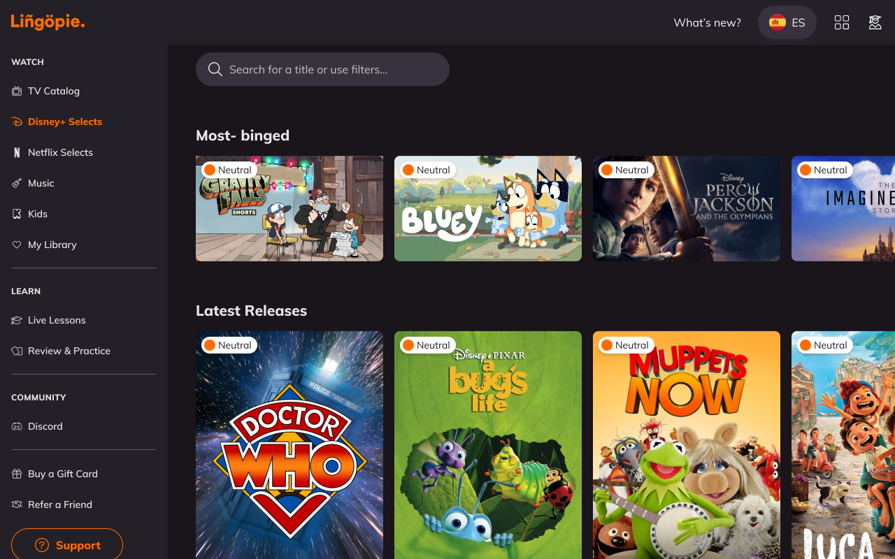 Lingopie - Language Learning With Netflix and Disney+截图2