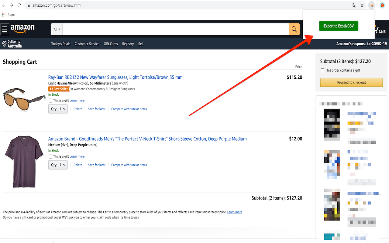 Amazon cart exporter截图2
