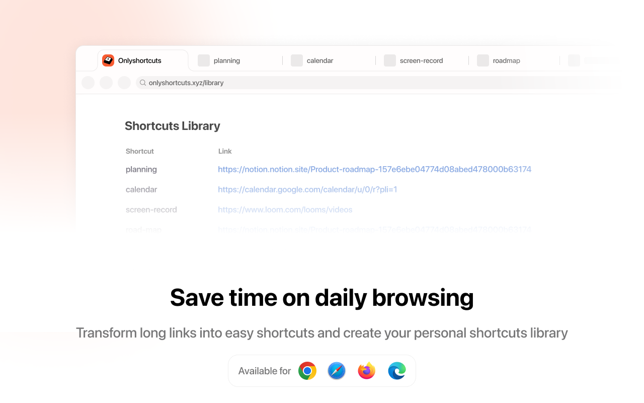 Onlyshortcuts - Quick access to links with shortcuts截图1
