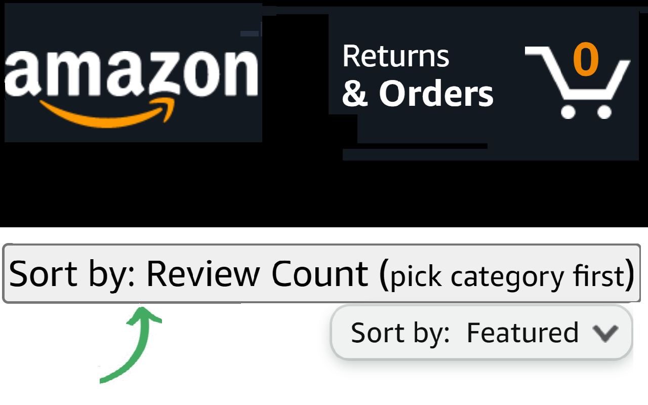 Amazon sort by Review Count截图3