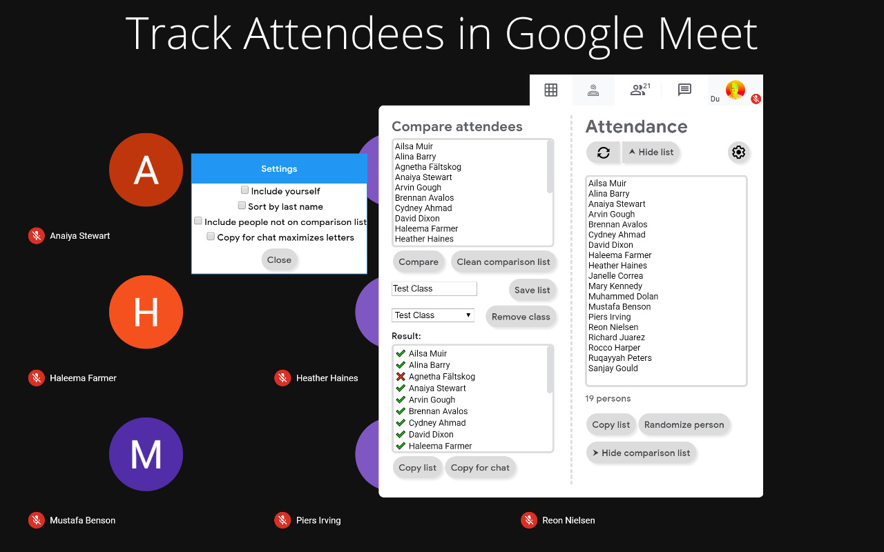 Google Meet Attendees & Breakout Rooms截图1