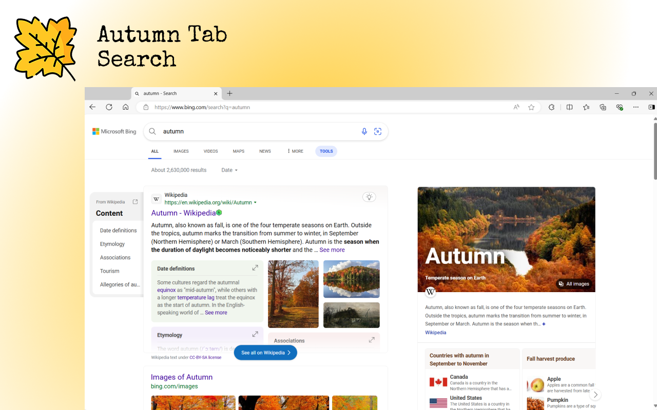 Autumn Tab Search截图1