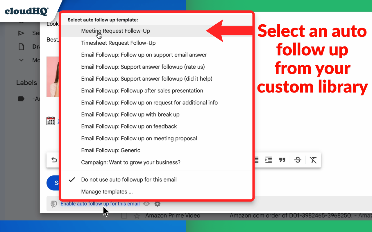 Auto Follow Up for Gmail™ by cloudHQ截图1