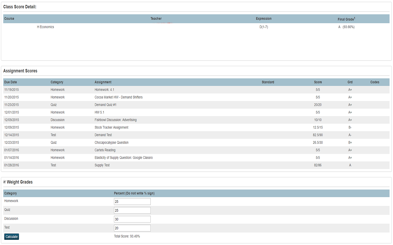 PowerSchool Grade Calculator截图1