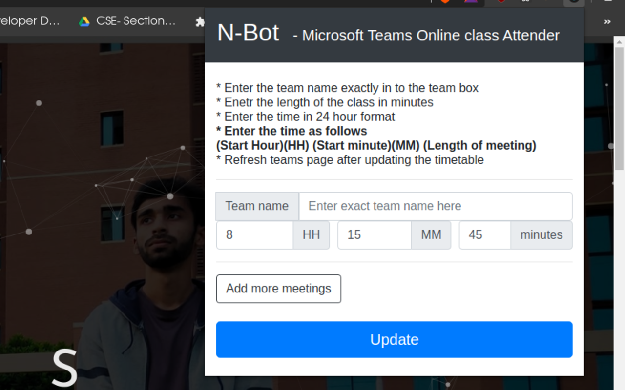 N-bot - Microsoft Teams Online class Attender截图3