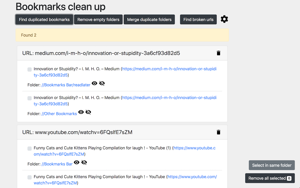 Bookmarks clean up截图3