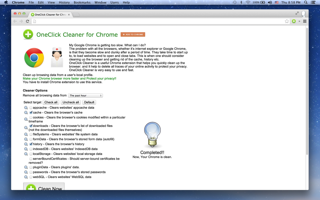 OneClick Cleaner for Chrome截图3