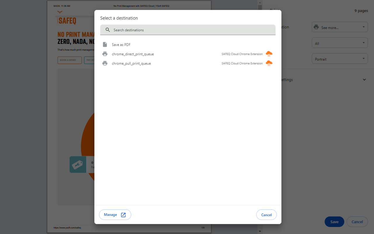 SAFEQ Cloud Chrome Extension截图5