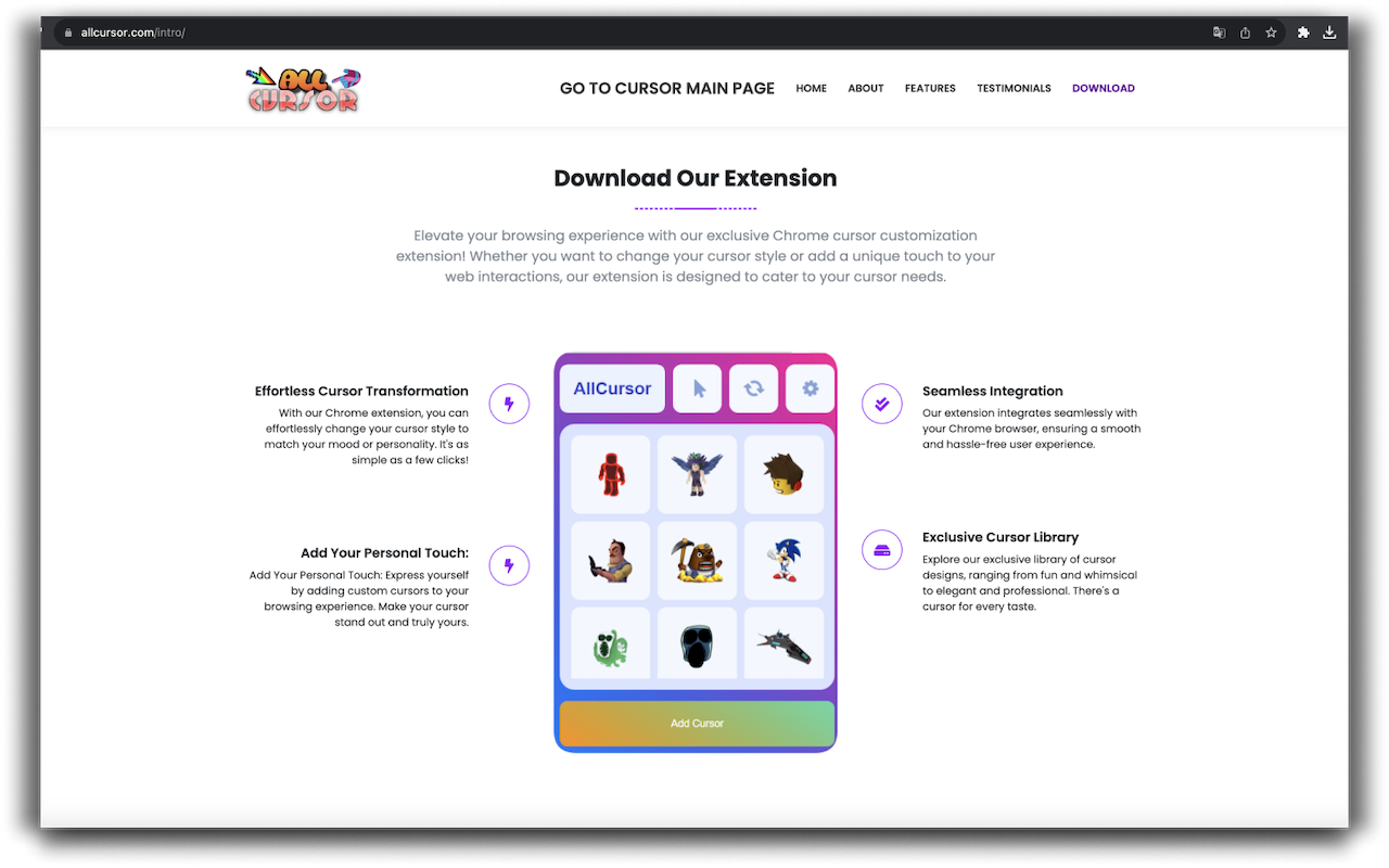Roblox Characters Custom Cursor截图1