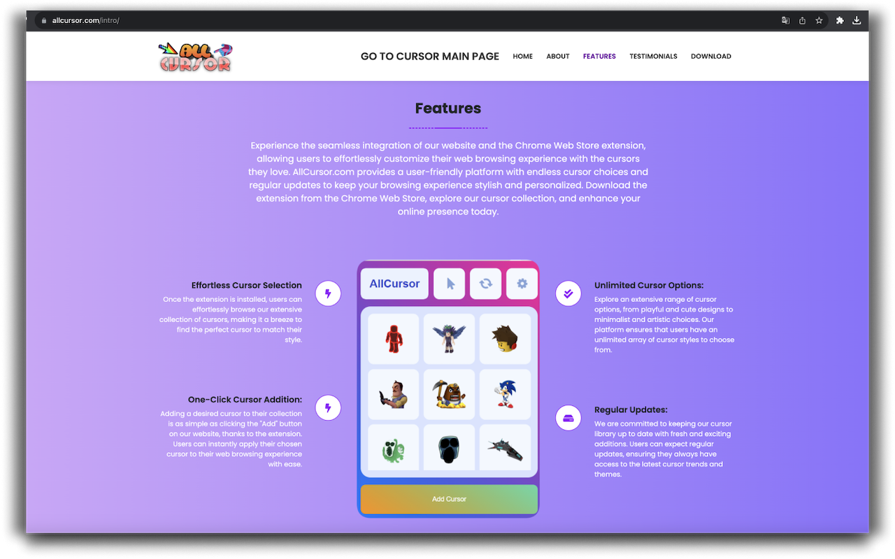 Roblox Characters Custom Cursor截图2