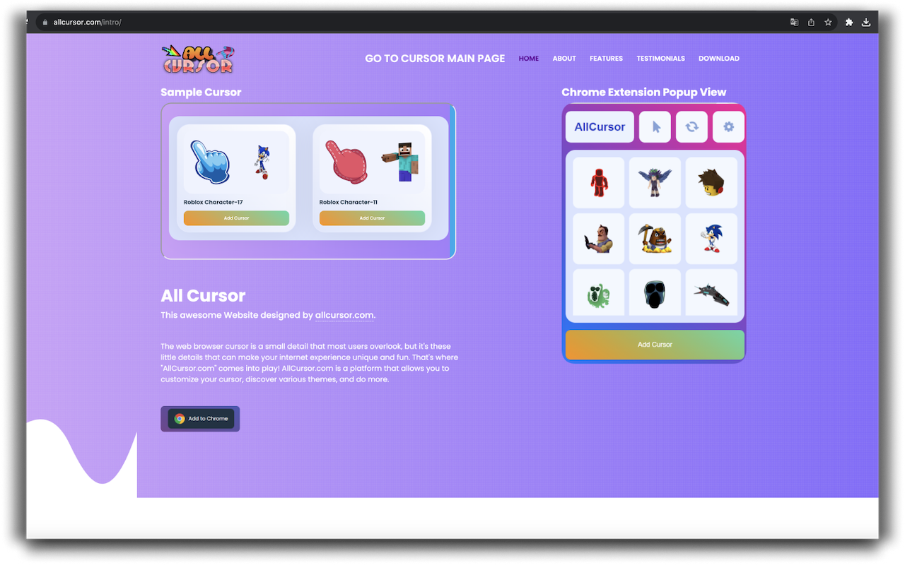 Roblox Characters Custom Cursor截图5