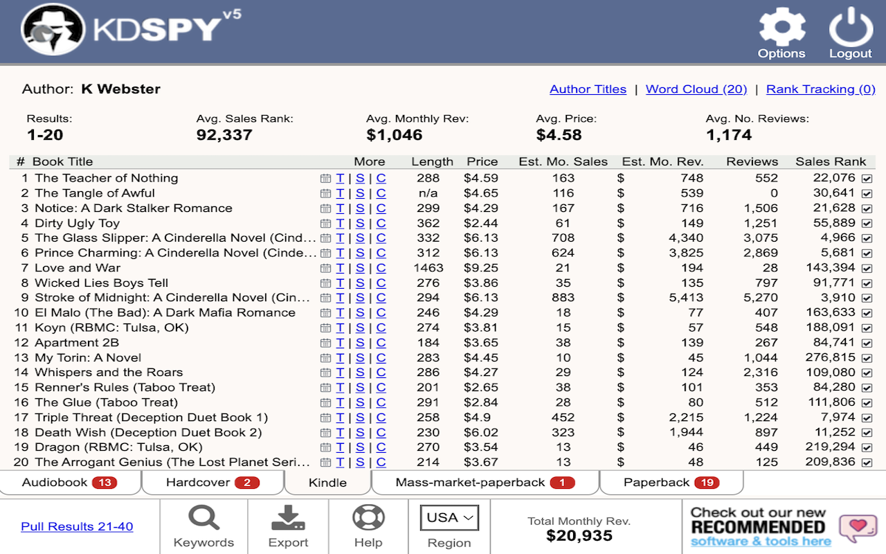 KDSPY – Keyword Research for Authors截图1