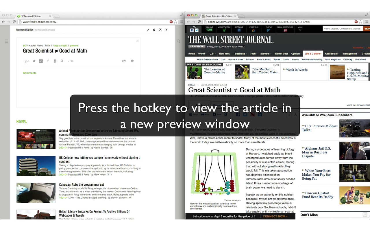 Feedly Preview Window截图1