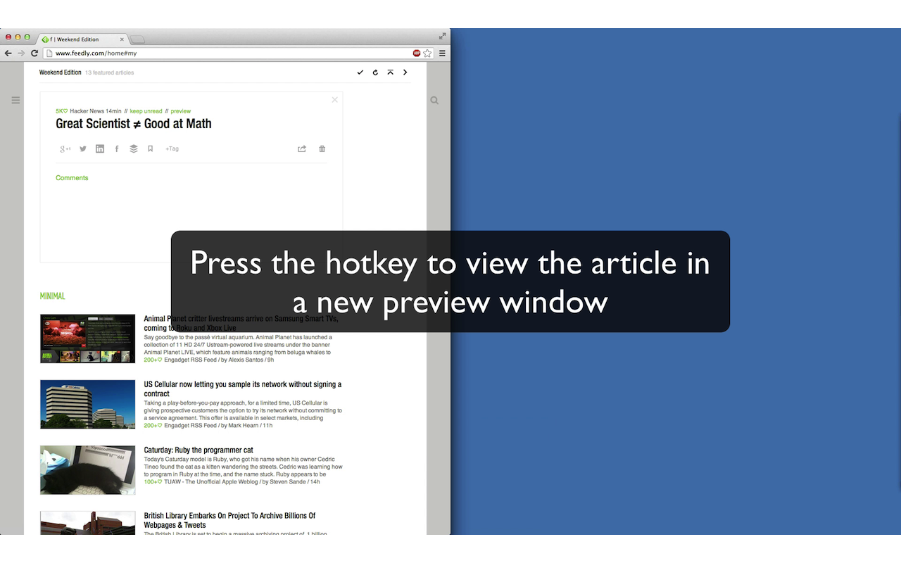 Feedly Preview Window截图3