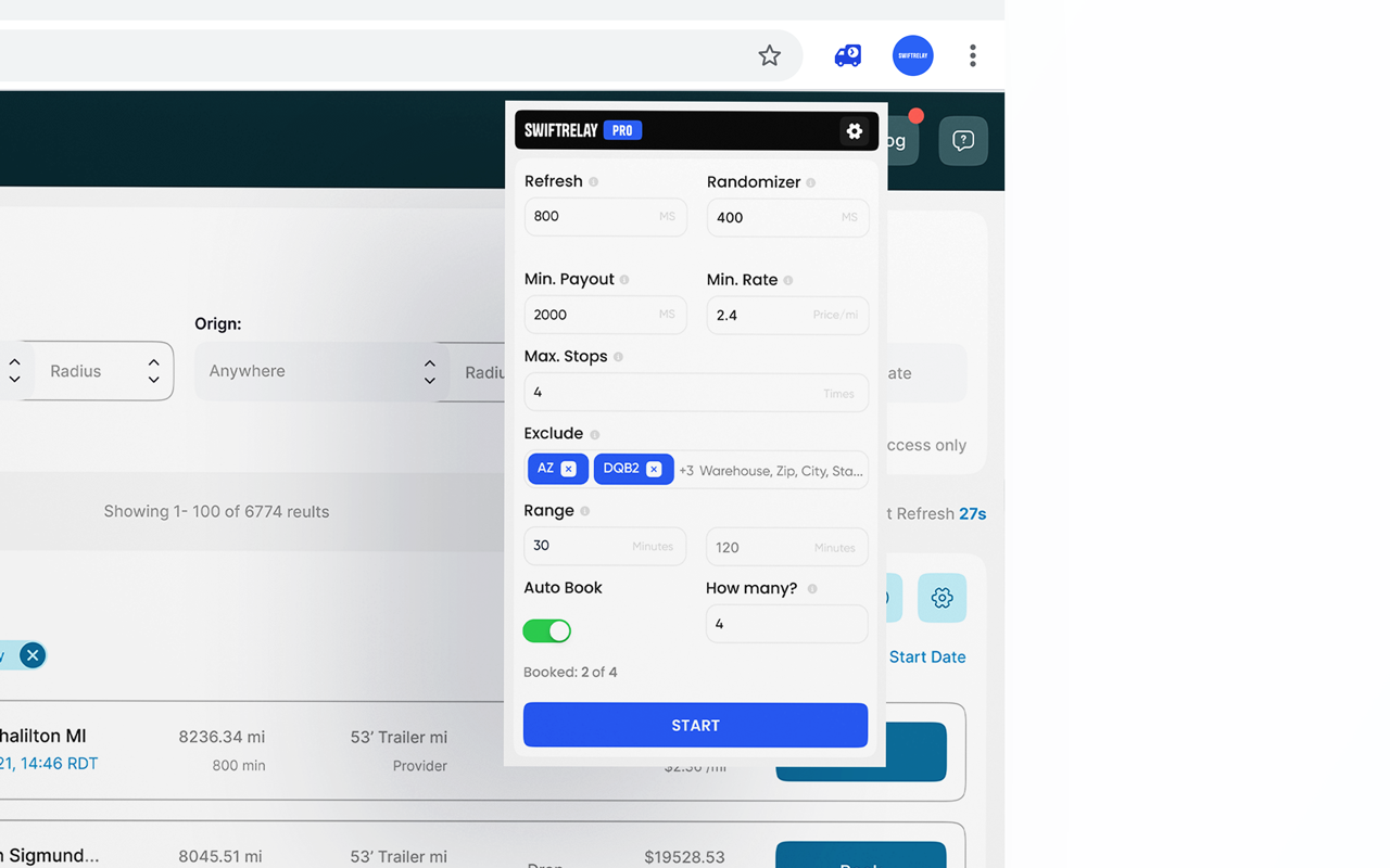SwiftRelay Auto Refresher and Auto Booker for Amazon Relay截图3