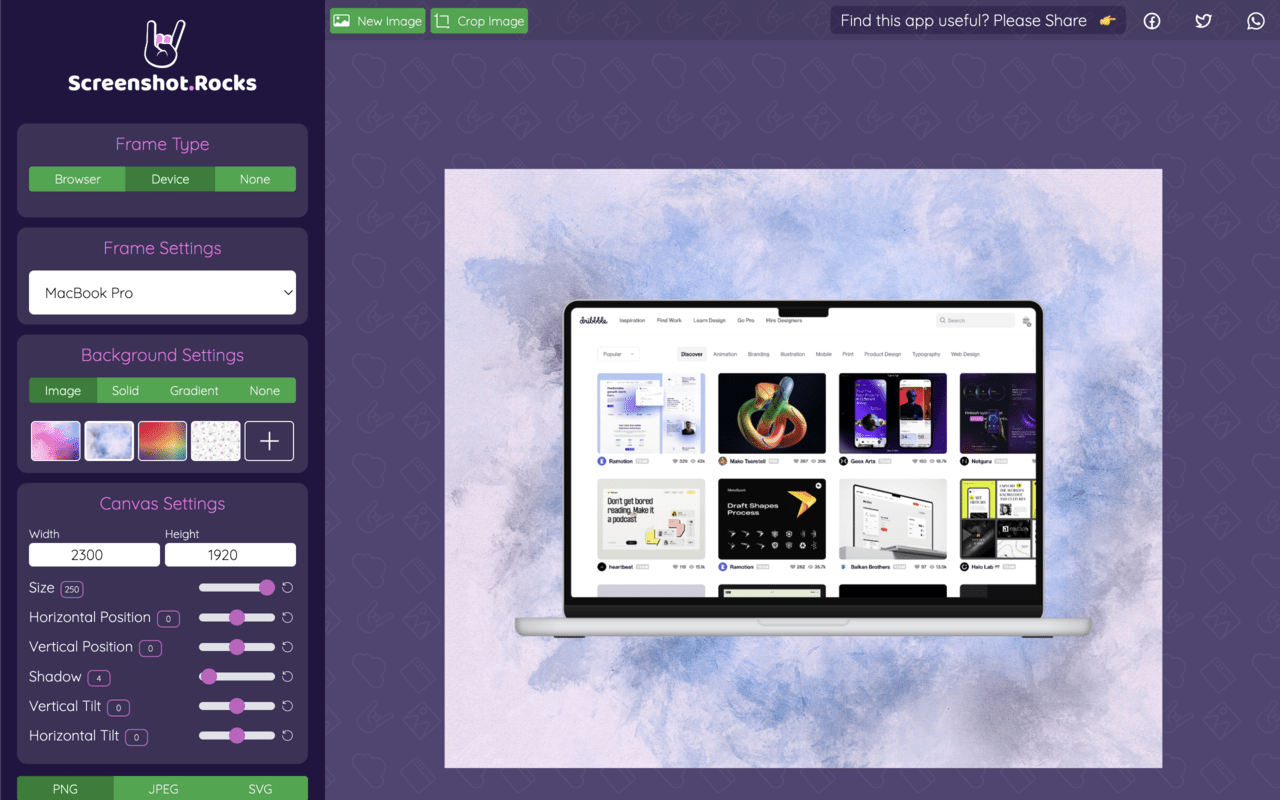 Screenshot.rocks: One-click screenshot capture and design mockups截图3