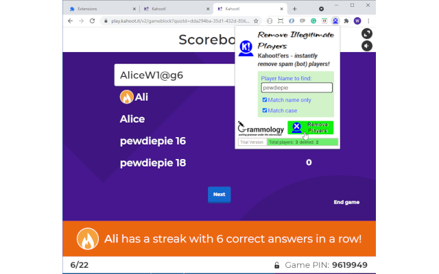 Kahoot!’ers - Remove Illegitimate Players截图1