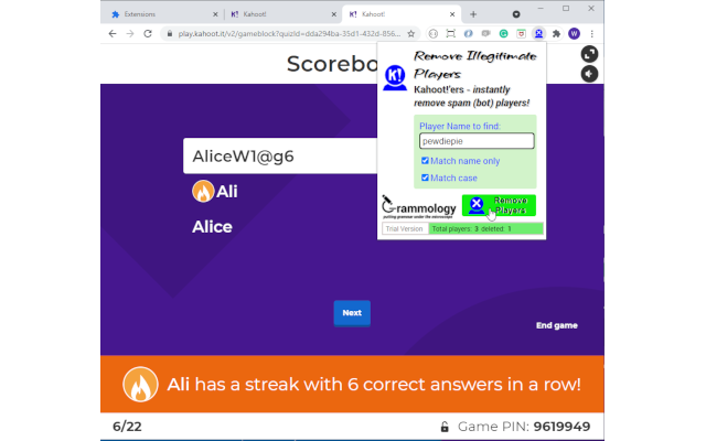 Kahoot!’ers - Remove Illegitimate Players截图2