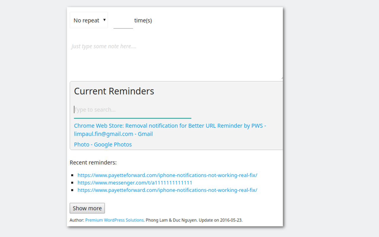 Better URL Reminder by PWS截图2