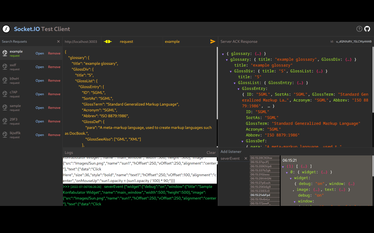 Socket.IO Test Client截图2