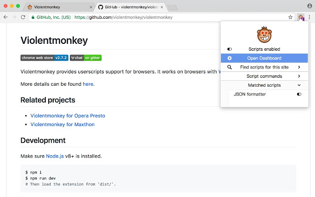 Violentmonkey BETA截图1