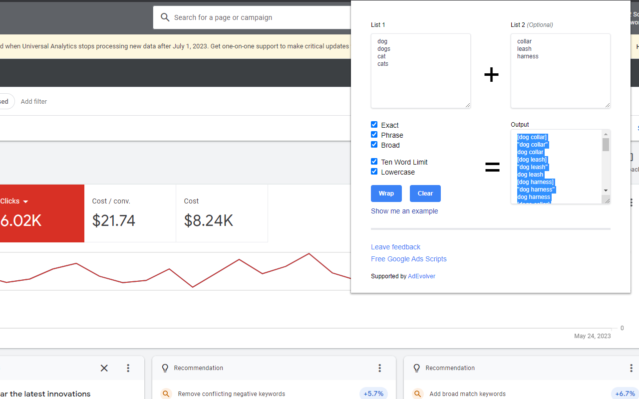 PPC Keyword Wrapper for Google & Bing Ads截图1