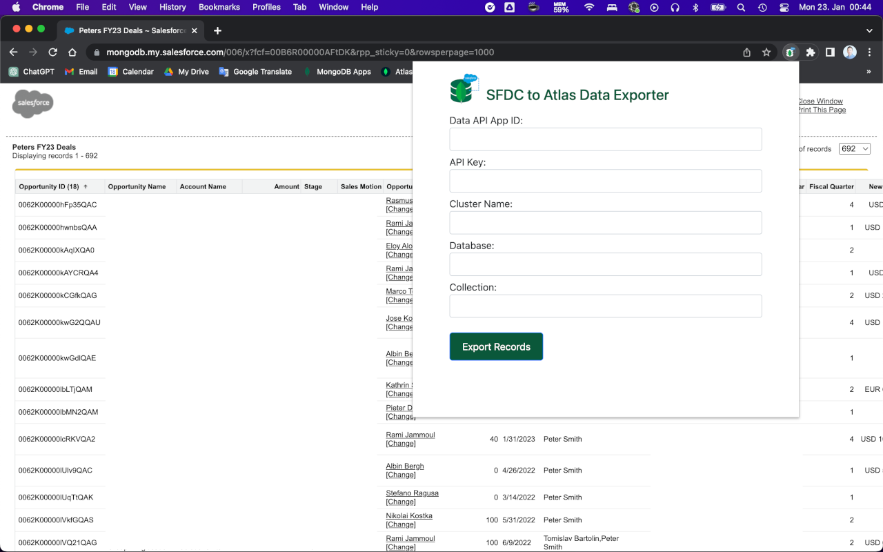 SFDC to Atlas Data Exporter截图2