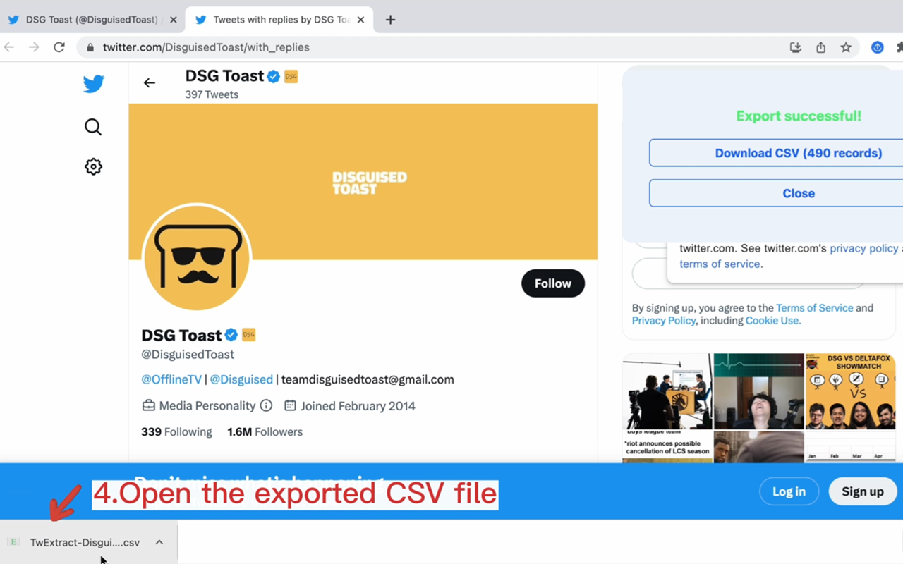 TwExtract - export anyone's tweets to CSV截图1