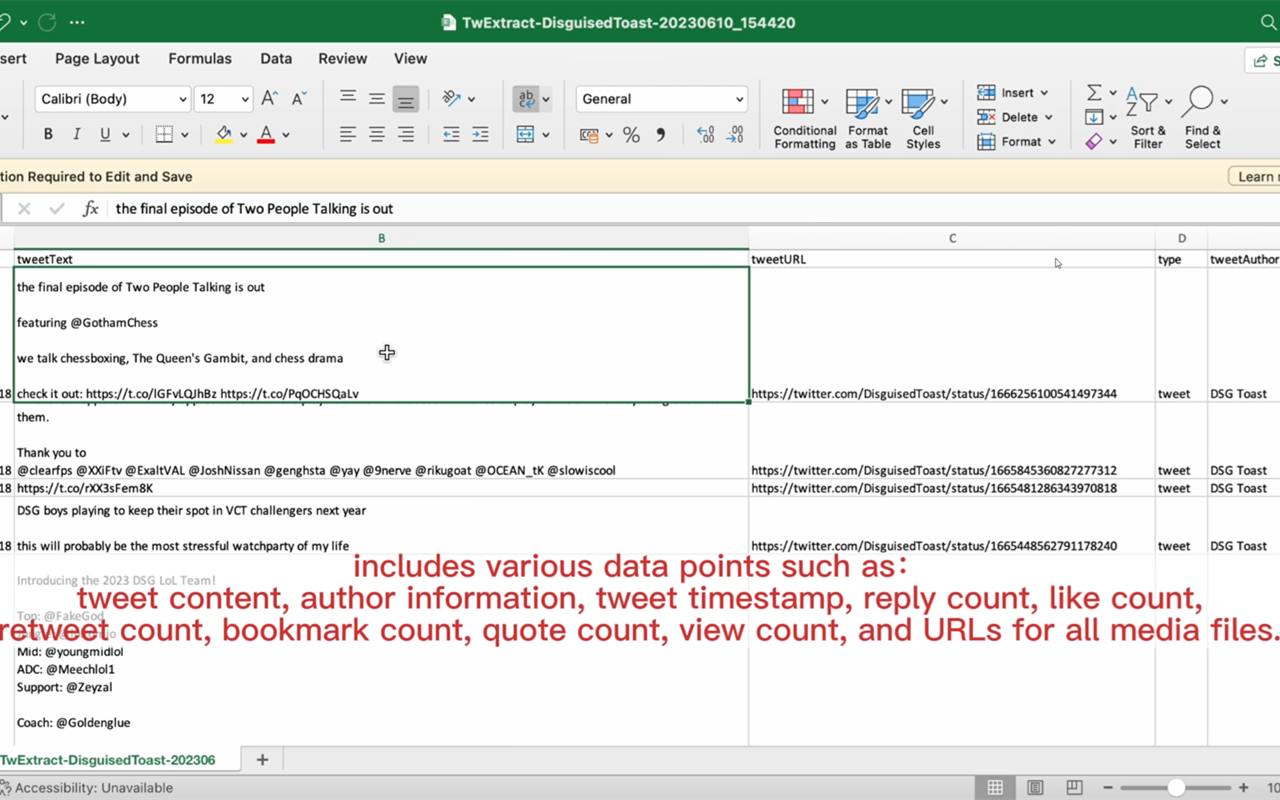 TwExtract - export anyone's tweets to CSV截图2
