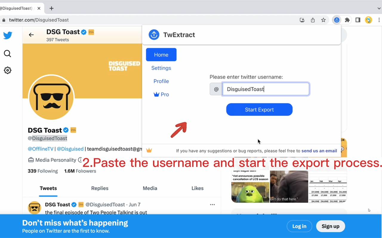 TwExtract - export anyone's tweets to CSV截图4