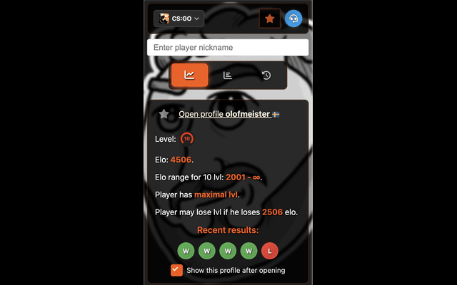 Faceit elo statistics (CS:GO, CS 2)截图2