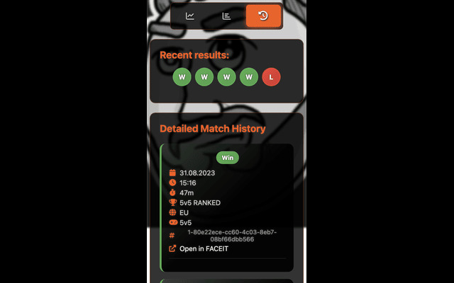 Faceit elo statistics (CS:GO, CS 2)截图5