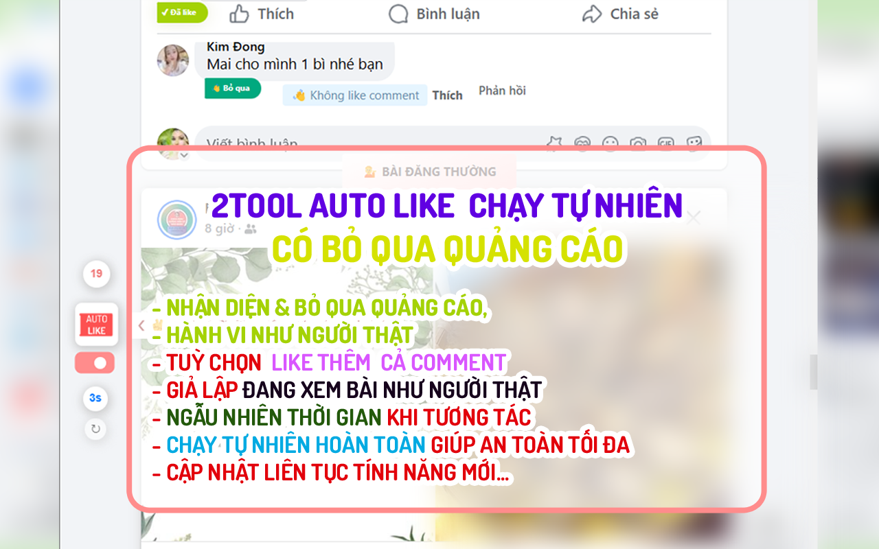 2TOOL - Auto Like & Thả tim tăng tương tác trên facebook截图2