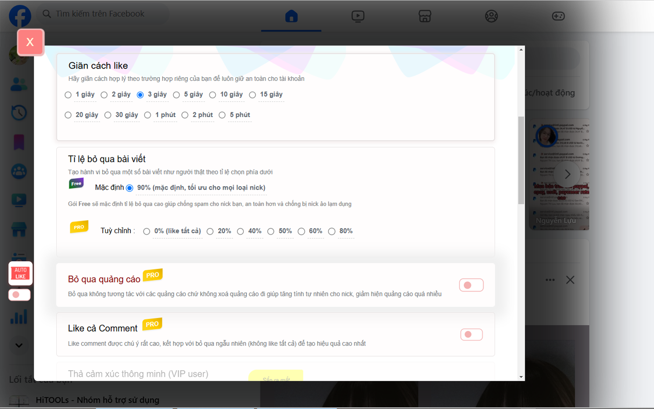 2TOOL - Auto Like & Thả tim tăng tương tác trên facebook截图4