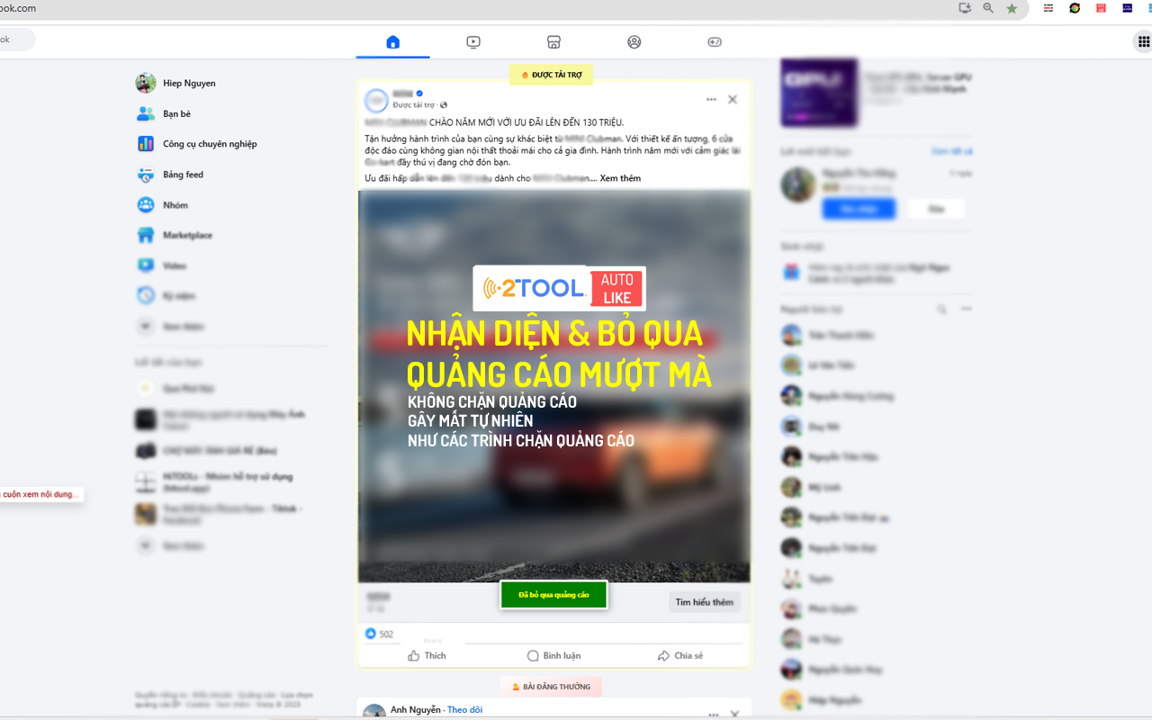 2TOOL - Auto Like & Thả tim tăng tương tác trên facebook截图5