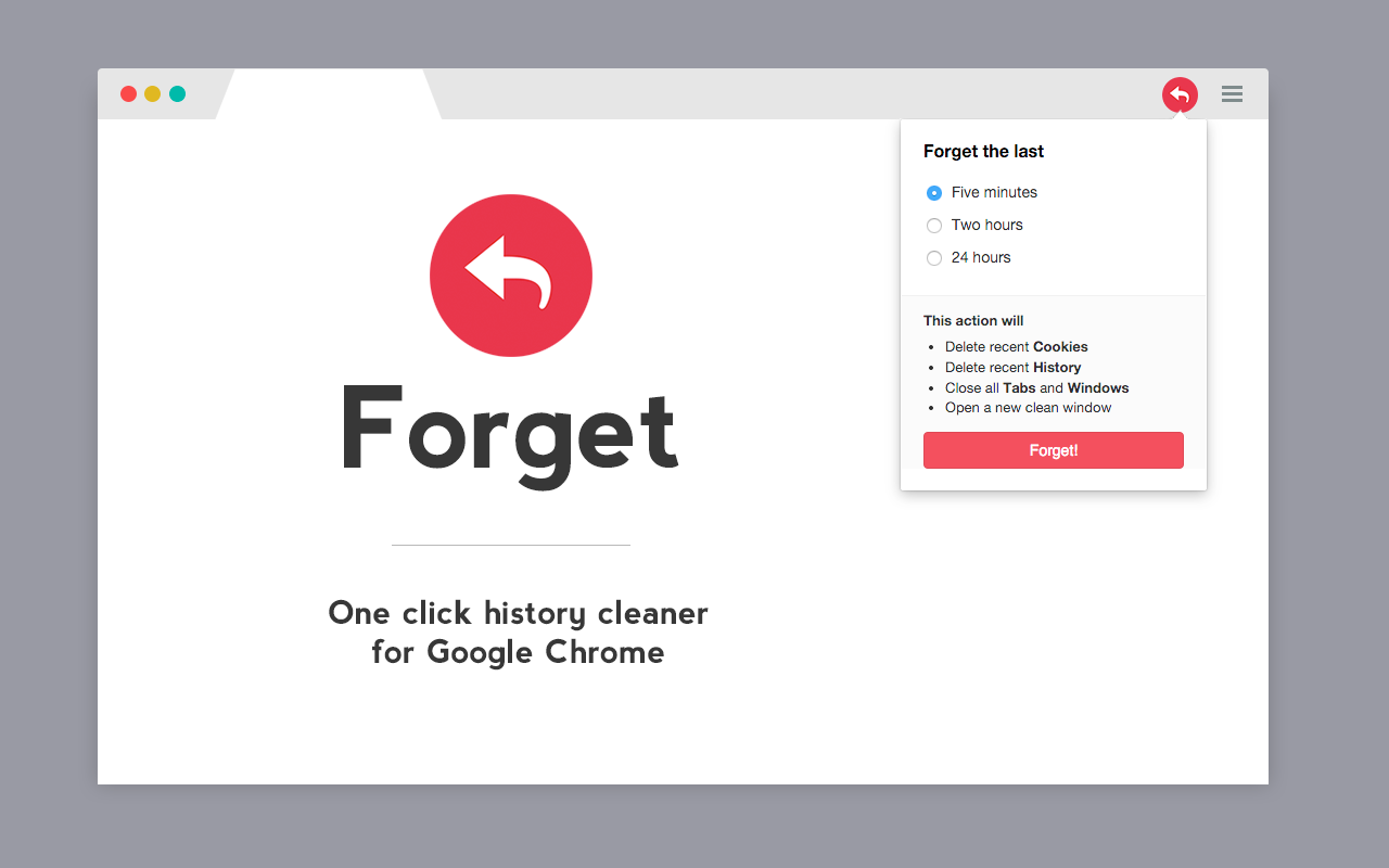 Forget — clear history with one click截图1