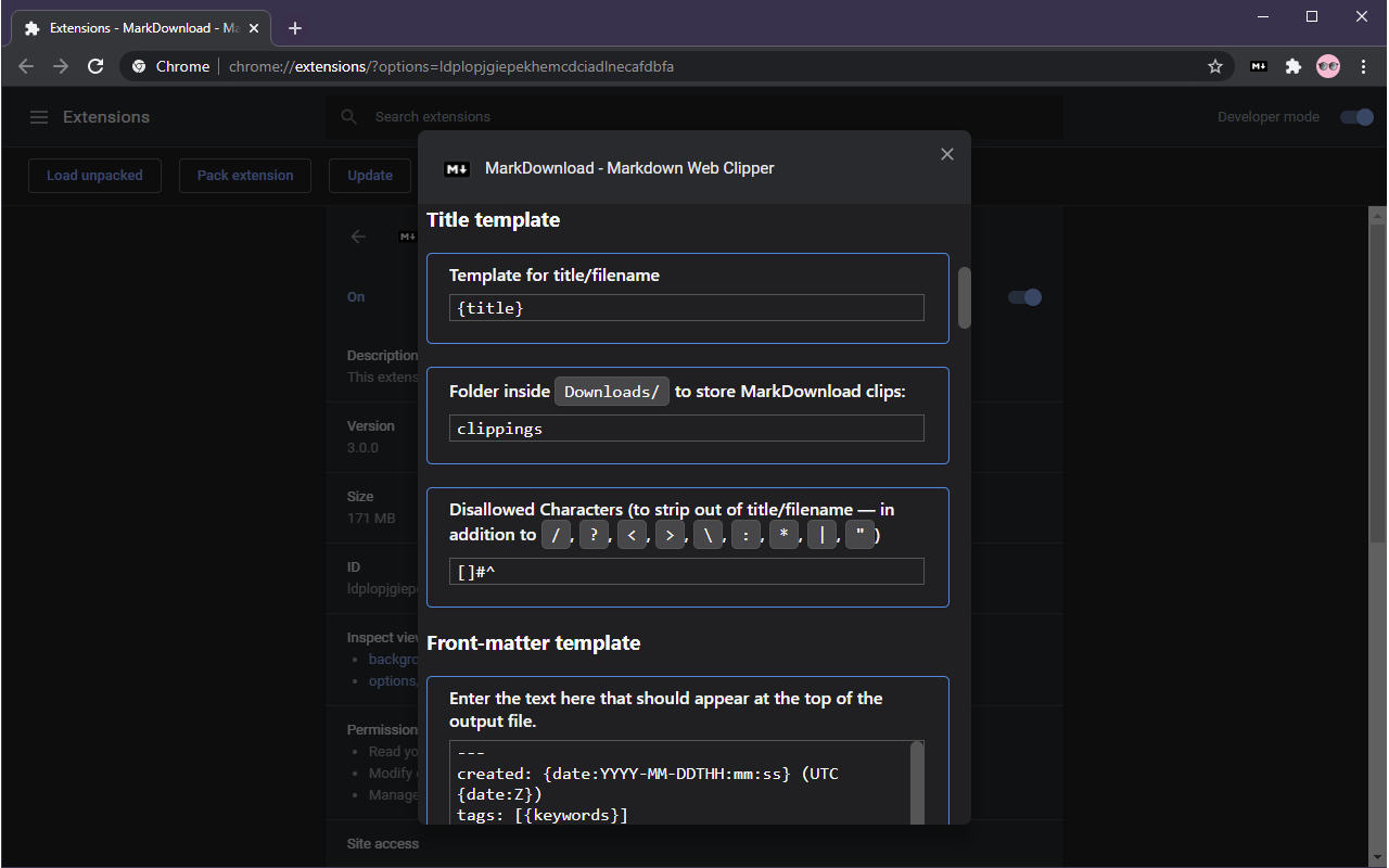 MarkDownload - Markdown Web Clipper截图1