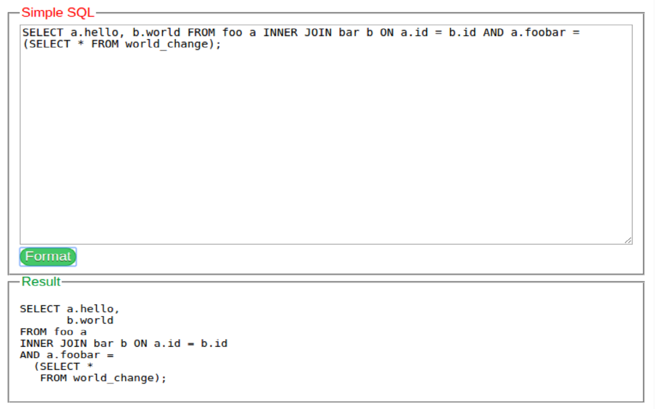 SQL Format截图1