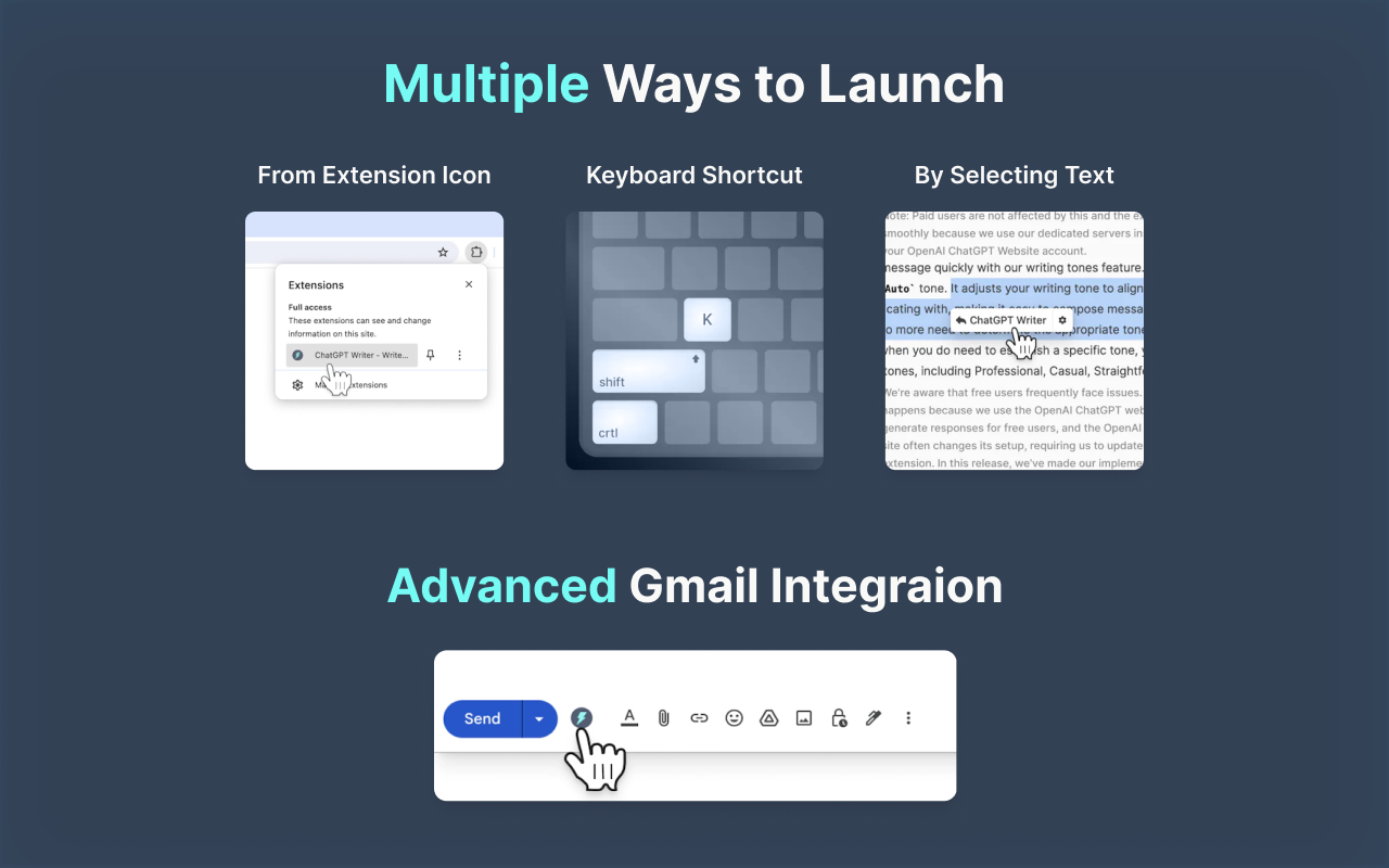ChatGPT Writer: Use AI on Any Site (GPT-4.1, Claude, Gemini, and More)截图1