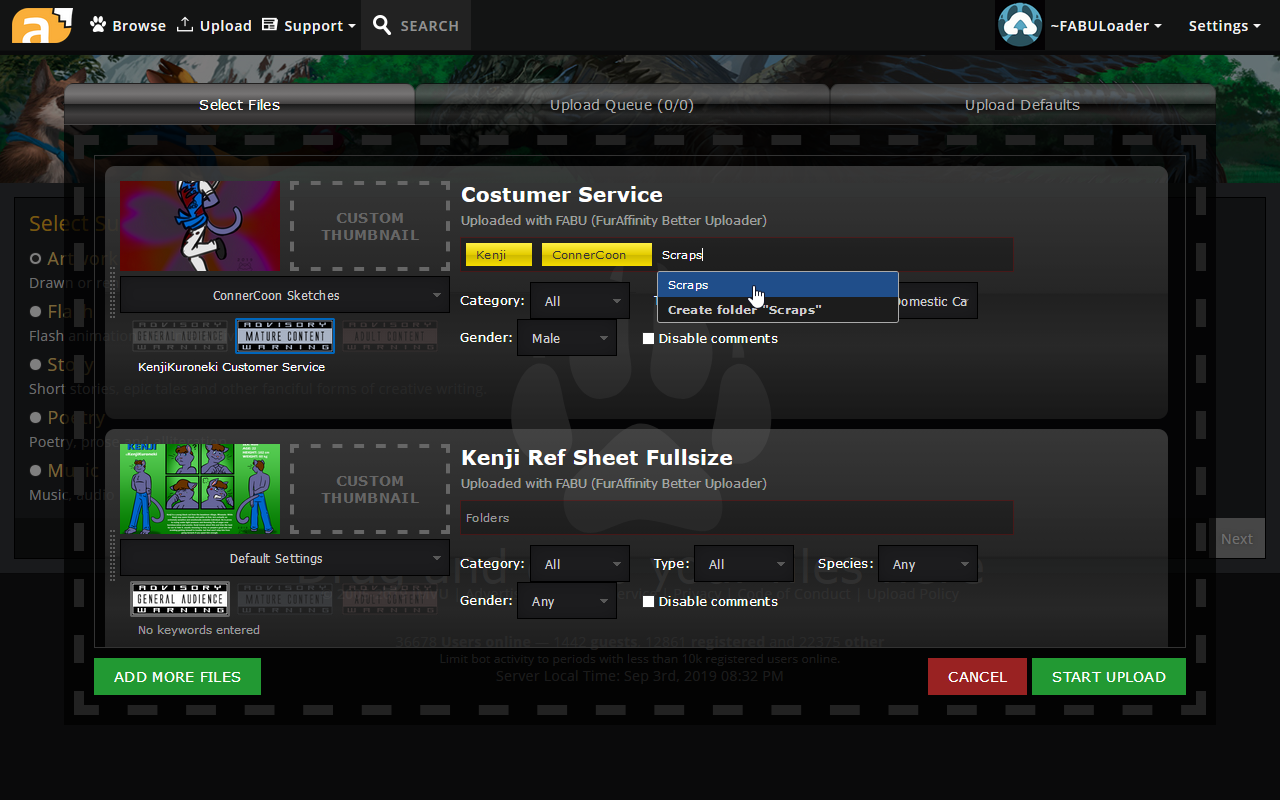 FABUI (FurAffinity Uploader & Notifier)截图1