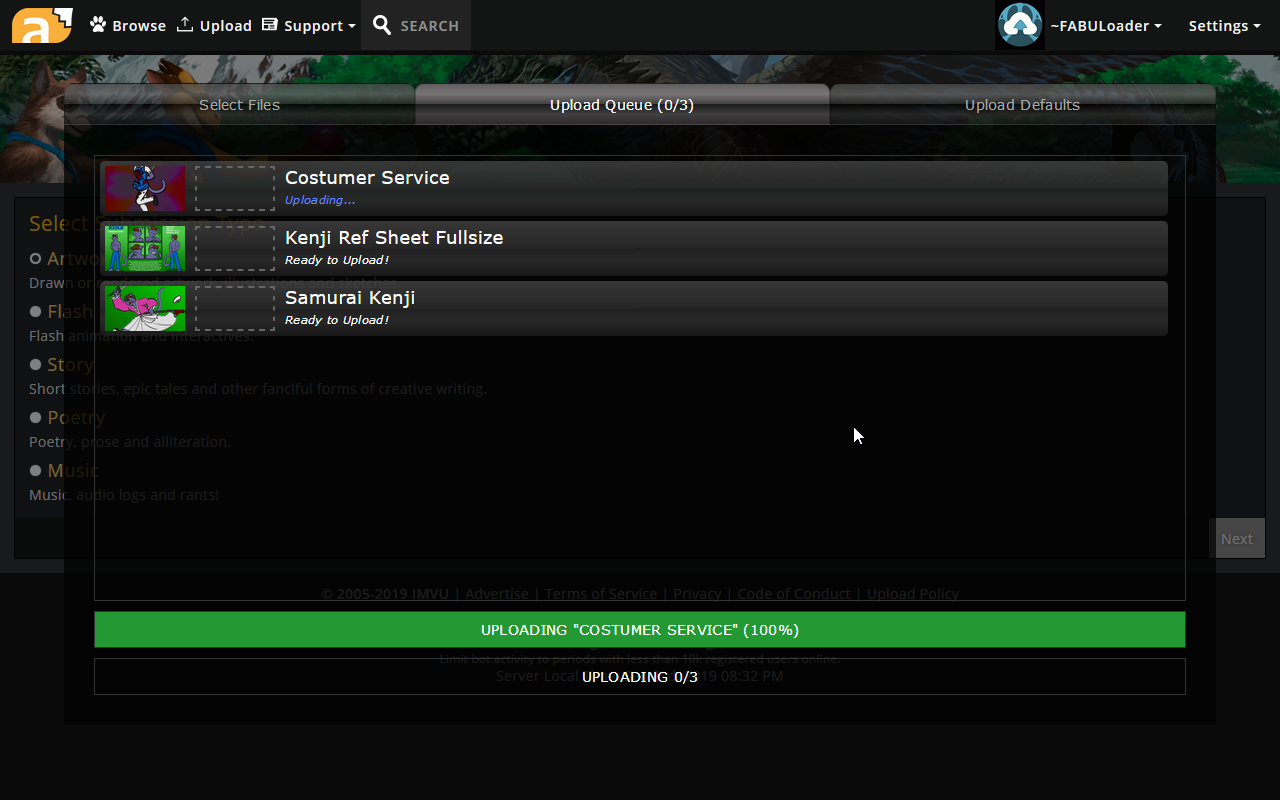 FABUI (FurAffinity Uploader & Notifier)截图2
