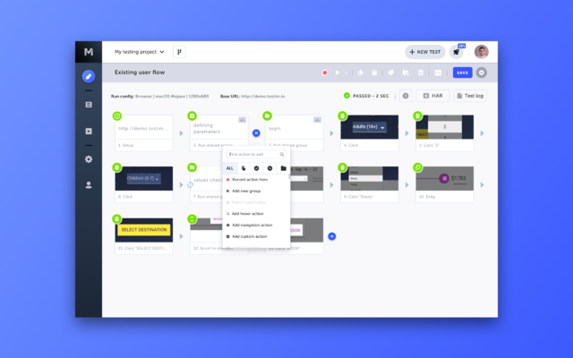 Testim Editor截图2