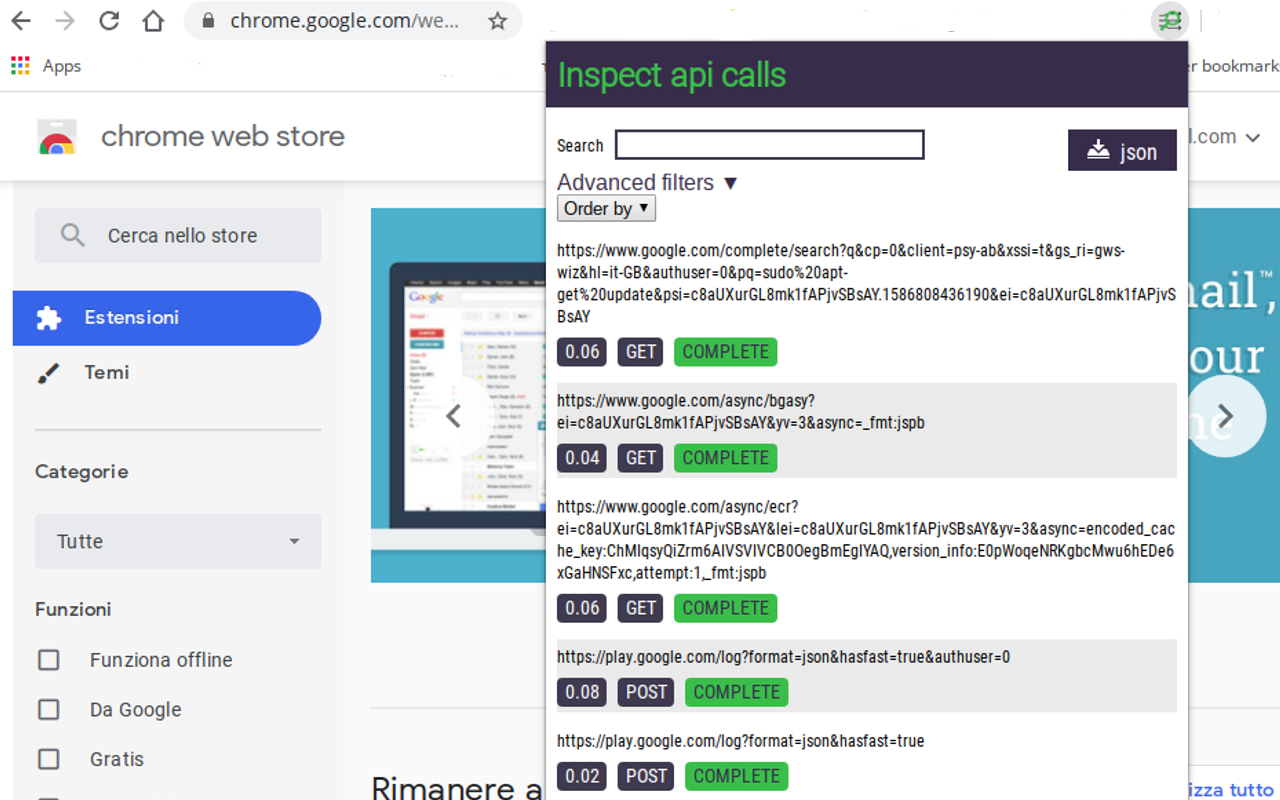 Inspect API calls截图1