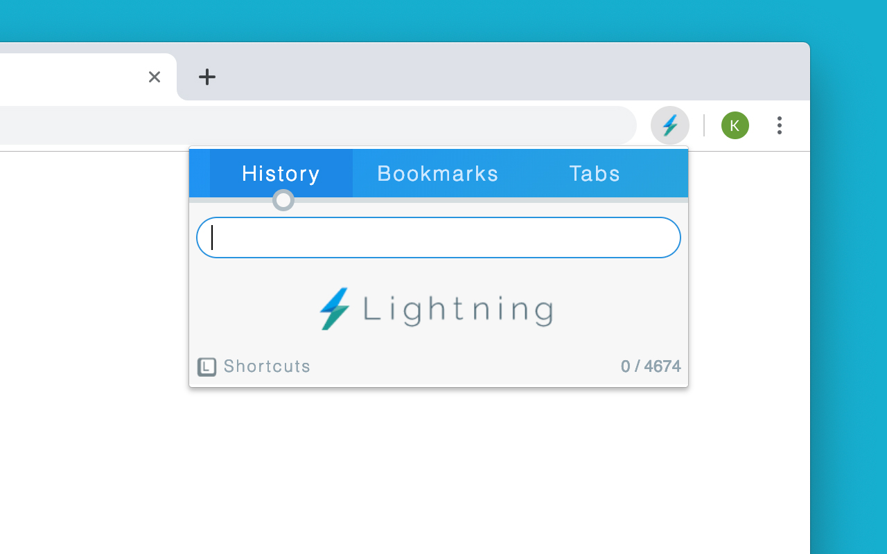 Lightning (History, bookmark and tab search)截图1