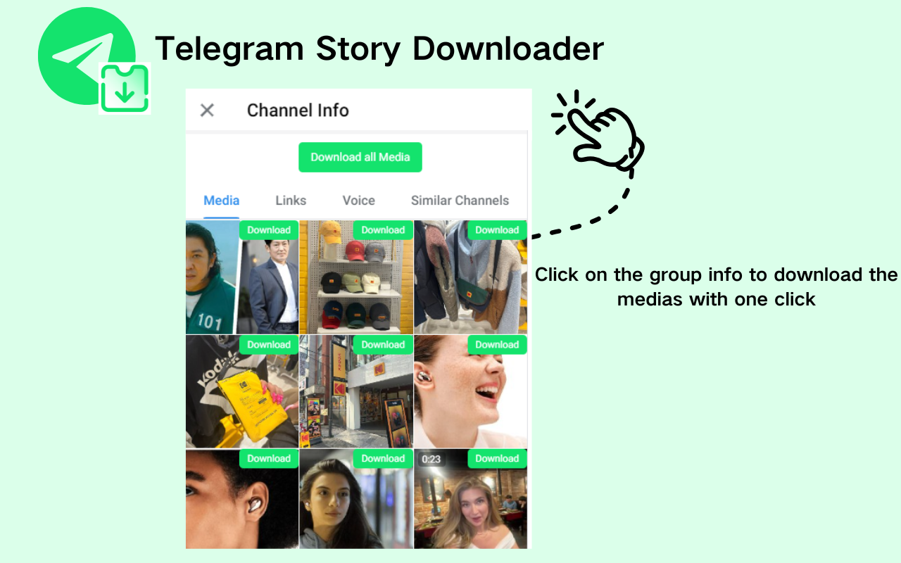 Telegram story downloader - Telegram Video Downloader,Telegram 图片视频下载器截图1