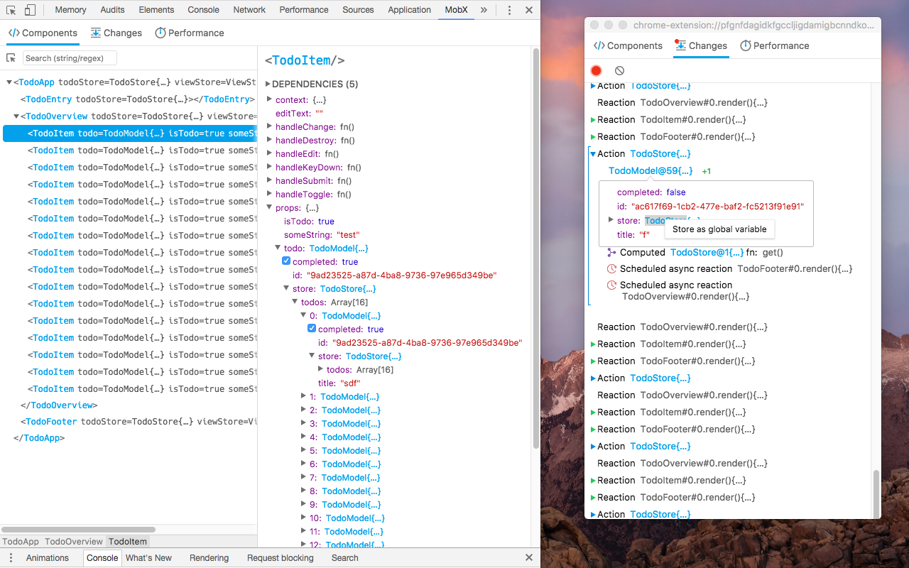MobX Developer Tools截图1